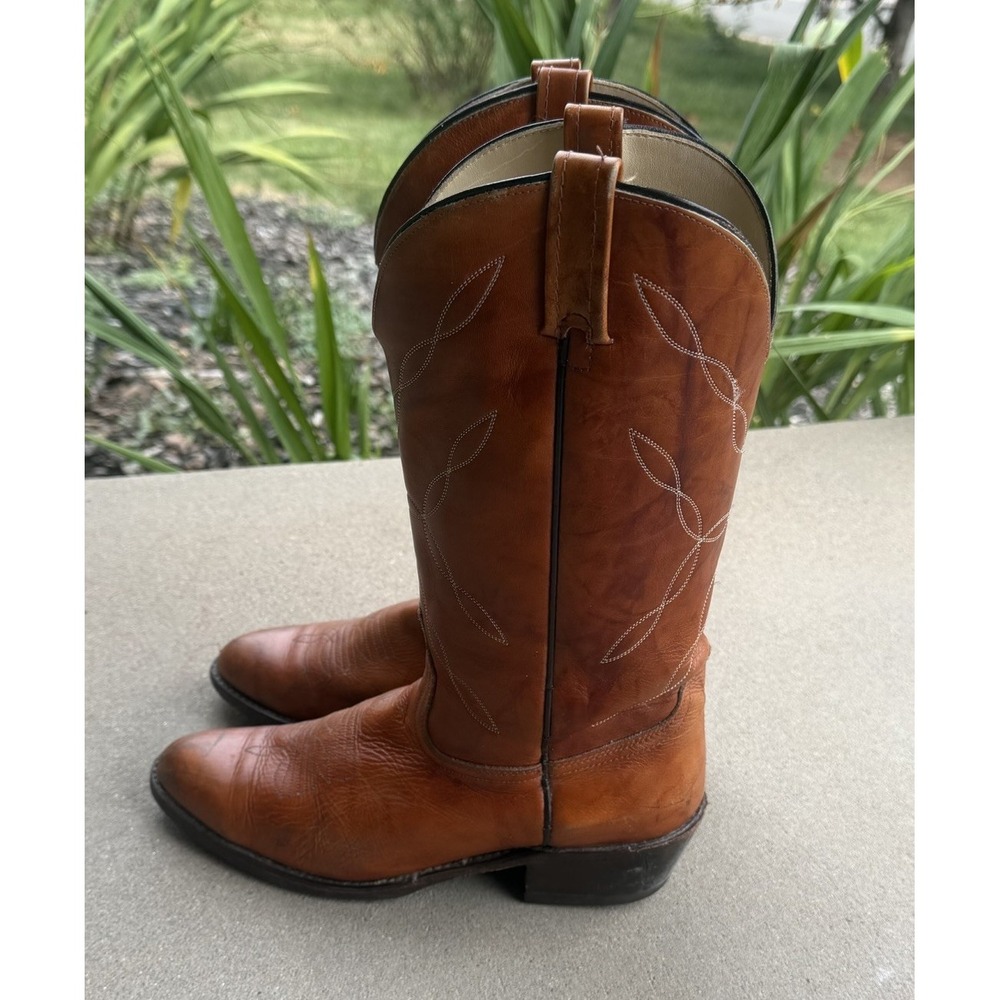 Vintage ACME Cowboy Boots Mens 10D Brown Leather USA Made - Picture 3 of 8